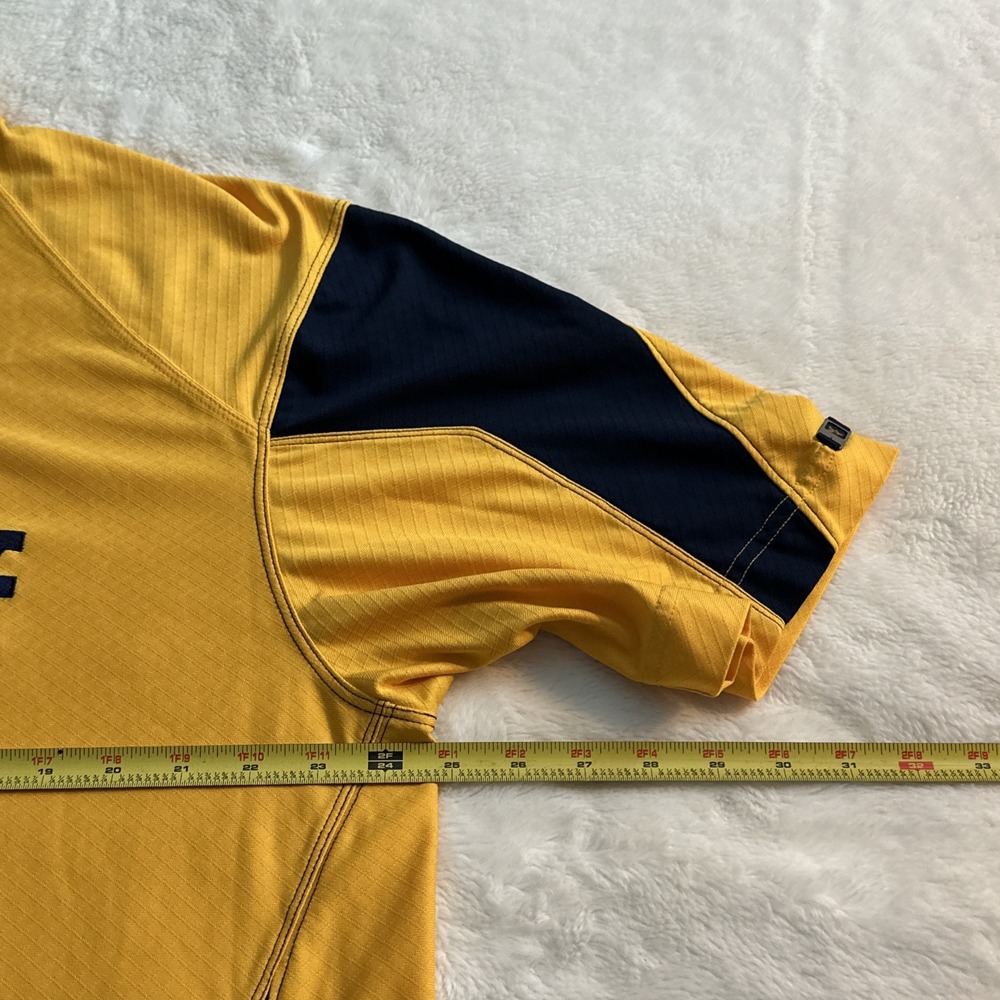 West Virginia Mountaineers Polo Shirt Men X-Large Yellow Blue Nike Dri Fit WVU - Picture 6 of 7
